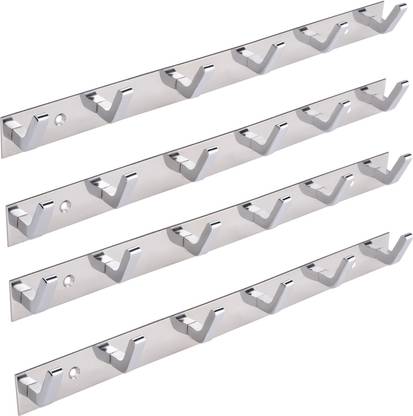 Flipkart SmartBuy Pack Of 4-Welcome Stainless Steel Cloth Hanger Bathroom Wall Door Hooks For Hanging keys,Clothes,towel Hook Hook Rail 24