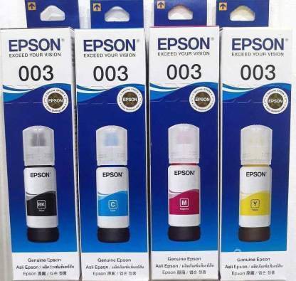 Epson L3100, L3101,L3110, L3150 Black + Tri Color Combo Pack Ink Bottle