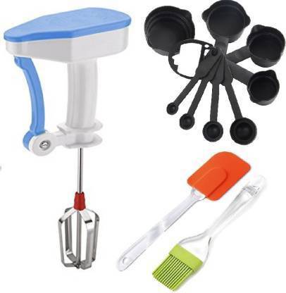 SeaRegal hand blender with spatula silicone brush and measuring spoon cup Power free hand blender with spatula silicone oil brush and measuring spoon cup Kitchen Tool Set