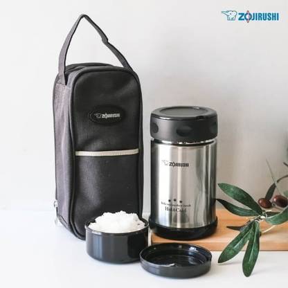 ZOJIRUSHI Vacuum Insulated Food Lunch Jar with Bag 2 Containers Lunch Box
