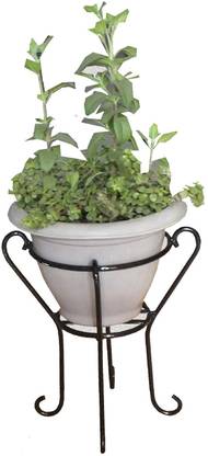 BEST INDIA FABRICATION Fancy Stand Gamla Stand for Indoor Outdoor Balcony Steel Pot Stand, Black, Height- 13 inch, Width- 8.5 inch and length- 8.5 , 1 Piece Plant Container Set