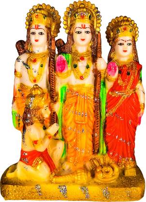 Manner Lord Ram Darbar Unbreakable Idol, Laxman Ji, Sita Ji & Hanuman Darbar Polymer Statue Spiritual Puja Vastu Showpiece and Decorative Showpiece - 19.5 cm