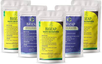 Biozap Waste Decomposer & Odour Remover (3+2) | Compost Maker Combo | Odorless Composting | Accelerates Composting Manure