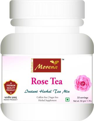 DrTomars Morena Morena Rose Tea - Instant Herbal Tea Mix 50 gm (33 servings) Rose Herbal Infusion Tea Plastic Bottle