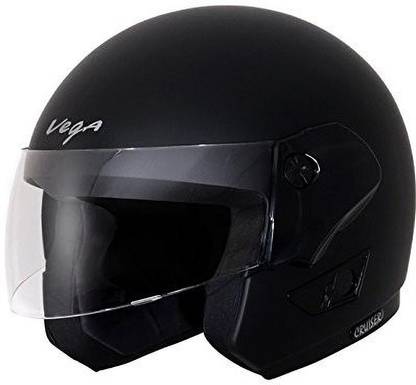 VEGA Cruiser Open Face Helmet (Dull Black, M) Motorsports Helmet