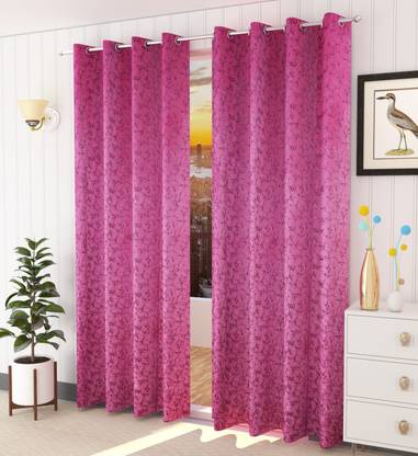 LaVichitra 152.4 cm (5 ft) Window Velvet Room Darkening Curtain (Pack Of 2)