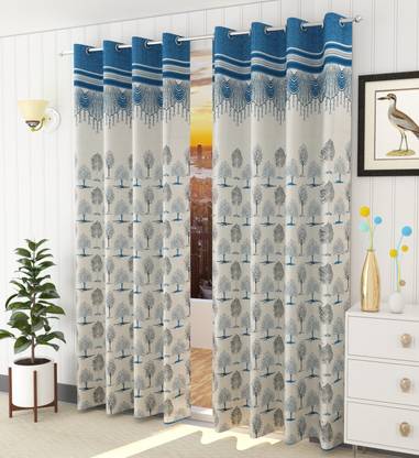 LaVichitra 213.5 cm (7 ft) Jacquard Room Darkening Door Curtain (Pack Of 2)