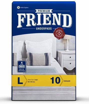 Friend Premium Underpads, Large 60 X 90 cm, Super Absorbent Polymer & Soft Surface, Pack OF 6 Adult Diapers - L