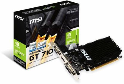 MSI GT 710 2GD3H LP DDR3 Gaming Graphic Card DDR3 2 GB NVIDIA Chipset 64 bit 954 MHz Graphics Card