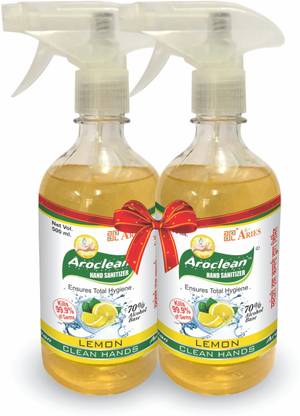 AROCLEAN Instant  and Surface Disinfectant in Solution Form with 70% Alcohol Base with Aloe Vera & Neem Extract Sanitizer Spray Bottle