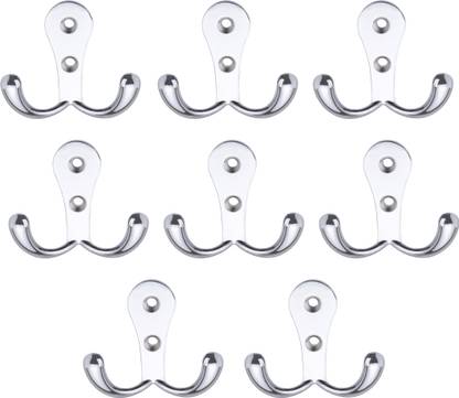 Flipkart SmartBuy Pack Of 8 -Glossy 2 Pin Cloth Hanger Bathroom Wall Door Hooks For Hanging keys,Clothes,towel Hook 8