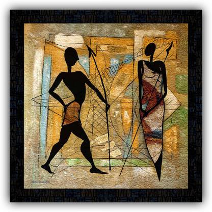 Poster N Frames framed poster of Modern Abstract art-211 Digital Reprint 14 inch x 14 inch Painting
