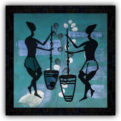 Poster N Frames framed poster of Modern Abstract art-329 Digital Reprint 14 inch x 14 inch Painting