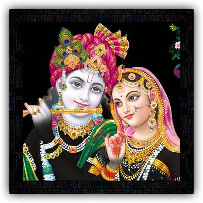 Poster N Frames framed poster of Radha Krishna-14726 Digital Reprint 14 inch x 14 inch Painting
