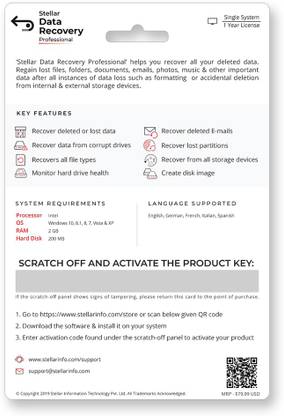 Stellar Data Recovery Software Windows Professional