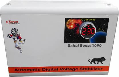 rahul Boost 1090 1 Kva/4 Amp 100-280 Volt,5 Booster 1 LCD/LED TV,Smart, Android TV Up to 84"/Refrigerator Up to 290 Ltr,Use a Maximum of 4 Amp Load,With input output meter Automatic Digital Voltage Stabilizer Digital Automatic Voltage Stabilizer