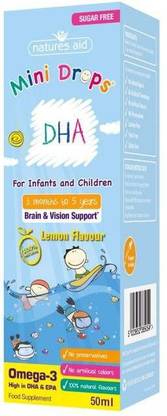 Natures Aid DHA Mini Drops Lemon Flavour 50ml Lemon Flavored Drops