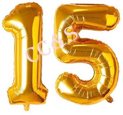 CC&S Solid '15' (FIFTEEN) Number/Digit/Numerical Foil balloon Balloon