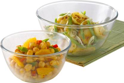 BOROSIL Glass Mixing Bowl Mixing Bowl Sets-1.3 L +1.7 L