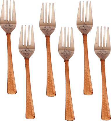 IndianArtVilla Copper Baby Fork Set