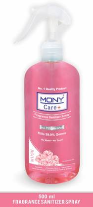 Mony Care Plus Fragrance Sanitizer Spray Musk 75 % Alcohol Content Hand Sanitizer Bottle