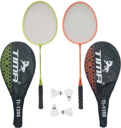 TIMA 2 Player Badminton Racquets Set Double Rackets Badminton Kit Badminton Kit