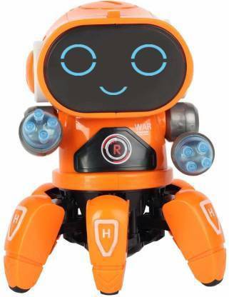 mega star Smart Bot Robot with Music, 7 Colour Disco Lighting (Orange)