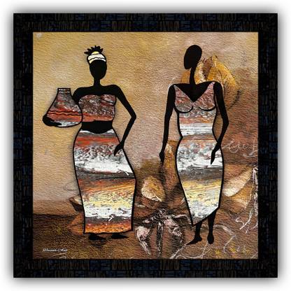 Poster N Frames framed poster of Modern Abstract art-347 Digital Reprint 14 inch x 14 inch Painting