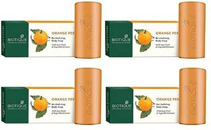 BIOTIQUE Pack of 4 Bio Orange Peel Revitalizing Body Soap, 150g ( For All Skin Types )
