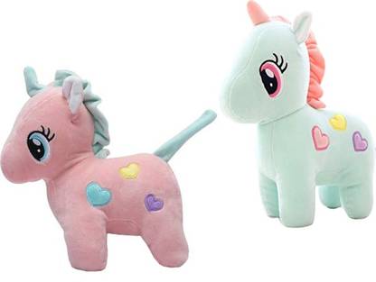 Regallo Premium Quality Pink Unicorn And Blue Unicorn Soft toy Combo  - 25 cm