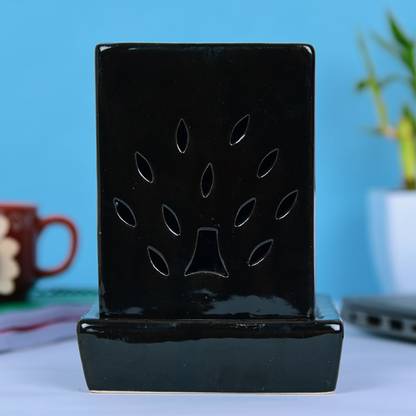 Flipkart Perfect Homes Citrus Diffuser Set Ceramic Square Shape Electric Diffuser Black Color with 10 ml Fragrance Oil
