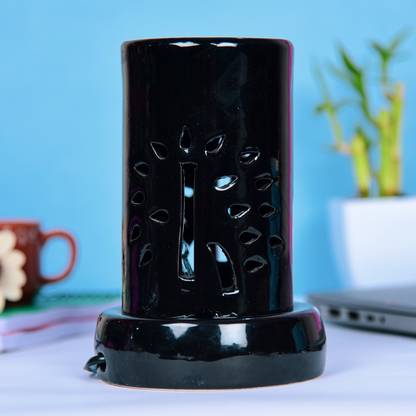 Flipkart Perfect Homes Citrus Diffuser Set Pipe Shape Ceramic Electric Diffuser Black color with 10 ml oil