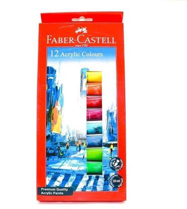 FABER-CASTELL 12 ACRYLIC COLOR SET FOR ARTISTS 20 ML