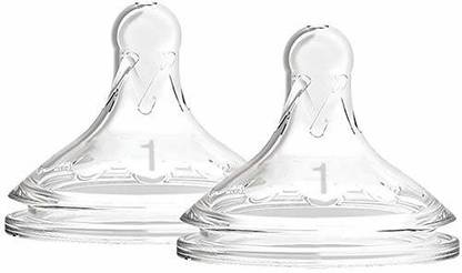 Dr. Brown's Level 1 Wide-Neck Silicone Options+ Nipple, 2-Pack New Born Flow Nipple
