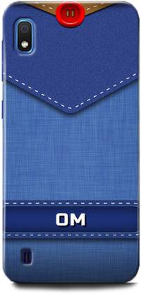 WallCraft Back Cover for Samsung Galaxy A10 OM NAME, LETTER, BLUE, JEANS, ALPHABET, DESIGN