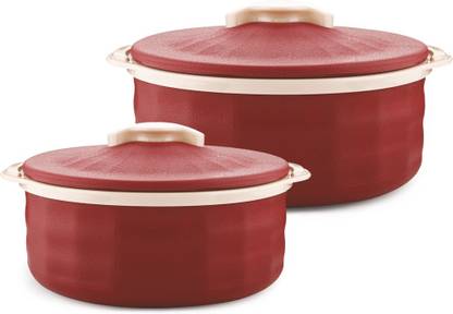 Trueware Regal Serving Casserole Set 1000+1500ml,Maroon Pack of 2 Serve Casserole Set