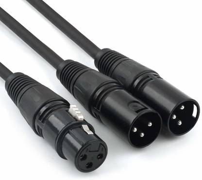 A3sprime Stereo Audio Cable 1.5 m 3Pin XLR 1 Female to 3Pin XLR 2 Male Cable for Mixer, Amplifier, Equalizer, Limiter, Crossover, Digital Decoders and More for Stage Speaker, KTV, Home Theater