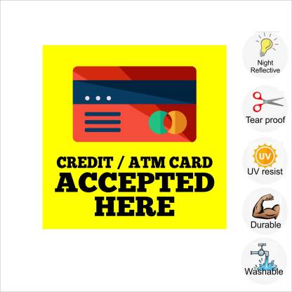 pilot18 CREDIT / ATM CARD ACCEPTED HERE Emergency Sign