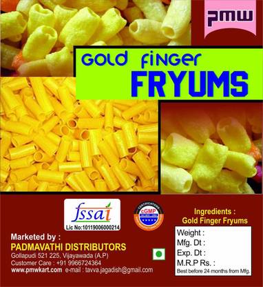 PMW Grade A Quality - Gold Finger Snacks - Fryums - Raw - Gottalu - 500 Grams Fryums
