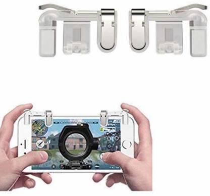 Genuine Accessories pubg mobile/Call off duty/free fire all shooting game high quality low price trigger controller battle royal sensitive shoot and aim supports & Suitable for all types android and IOS Mobile -1 pair Gaming Accessory Kit (Trans&Black, For Android)  Gaming Accessory Kit