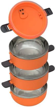 VibeX IIXX - 3 Layer Lunch Box Handheld Tiffin Leak Proof 3 Containers Lunch Box