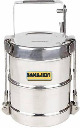 sahajavi bom-3 2 Containers Stainless Steel Office Lunch Box