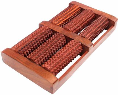 Vigeeyan VG- 44001 Accupressure Wooden (Sheesham wood ) foot 6 roller massager/ Acupunctures/ Stress Relief/Massager Tool for Blood Circulation Massager