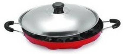 BIGWIN SMART Non-Stick 12 Cavity Appam Patra Side Handle with lid, Color Red Paniyarakkal with Lid (Aluminium, Non-stick) Paniarakkal with Lid 1 L capacity 24.3 cm diameter