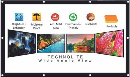 Technolite 100 Inch Diagonal, 7x5 Feet, 80x60 Inches, 4:3 UHD-3D-4K Technology Eyelets Type Projector Screen (Width 203 cm x 152 cm Height)