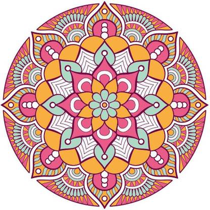 PANKSHRI ENTERPRISE Colorful Rangoli Paper Stickers-45678 Rangoli Stencil