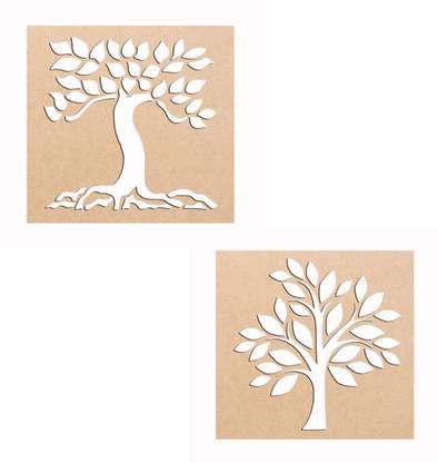 Sudarshan Creatives Wood Tree Rangoli Making Stencil (Combo Pack Of 2) _ RS25 Rangoli Stencil