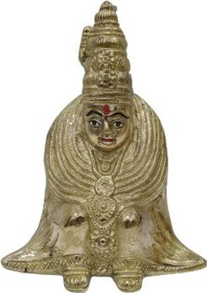 Om Shree Siddhi Vinayak Murti Bhandar Brass Tulja Bhavani Mata Home Temple Pooja Tulja Bhavani Mata Gift Type Tulja Bhavani Home Decorative Showpiece Tulja Bhavani Panchdhatu Tulja Bhavani Decorative Showpiece  -  15 cm