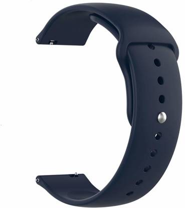 Big Wings Soft Silicone 20 mm Band Strap Compatible for Active (40 mm, 42 mm) / Gear S2 Classic / Fossil Q Gazer / Amazfit GTS / Moto 360 2nd Generation & Any Smart Watch with 20 mm Lugs (Navy Blue) (Watch Not Included) Smart Watch Strap