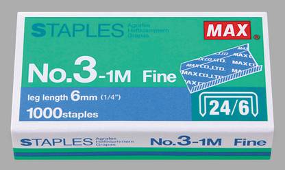 MAX Manual 3-1M (24/6) Round Edge Staple Pin